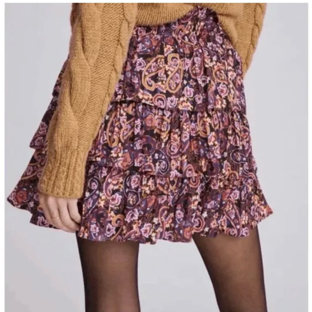 Anthropologie tiered mini skirt size Medium